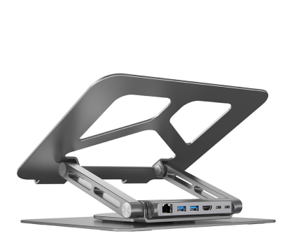 Akcesoria UNITEK Obrotowa podstawka pod laptop ze stacją USB-C D1109A